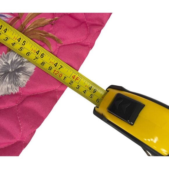 Vintage 60s 70s Lara Dee Womens Robe Quilted House Coat S Small Pink Floral - Picture 8 of 9